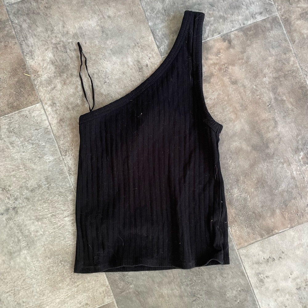 American eagle, black, one shoulder top.